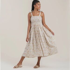 RYLEE + CRU WOMEN'S GARDEN BIRDS IVY SMOCKED DRESS | IVORY
Medium